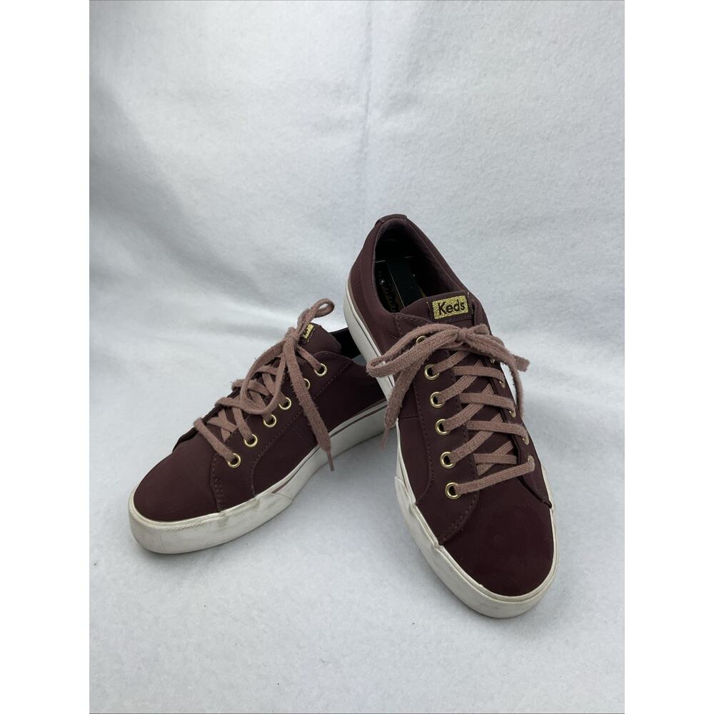 Keds Jump Kick Duo Vegan Soft Buck Sneaker Burgundy Womens 8.5 WH65191 Platform